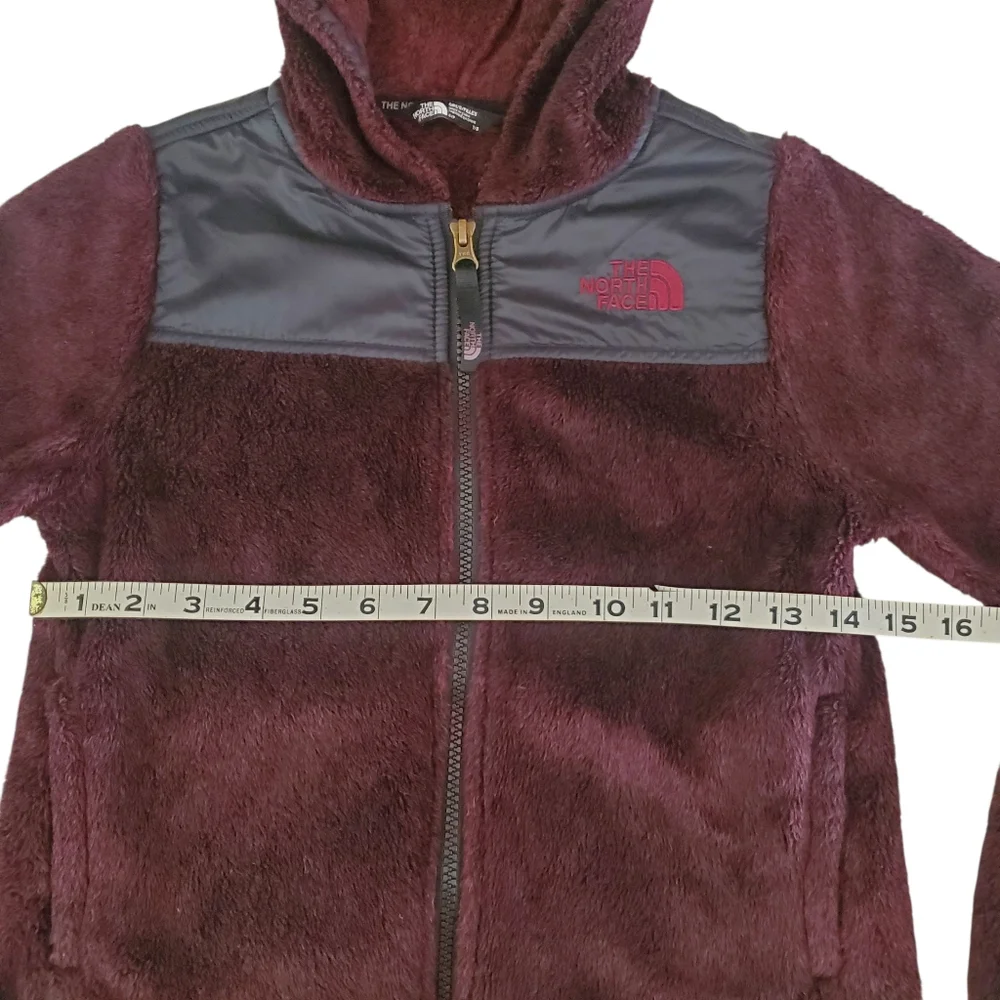 THE NORTH FACE Burgundy Fleece Fleece‎ Full Zip Hoodie Jacket/Coat Girl's SZ 7/8